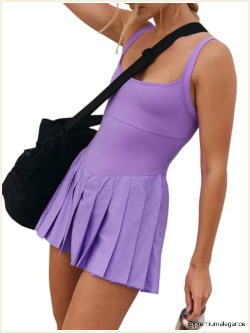 Women's Sleeveless Romper with Built-in Shorts Athletic Square Neck Pleated